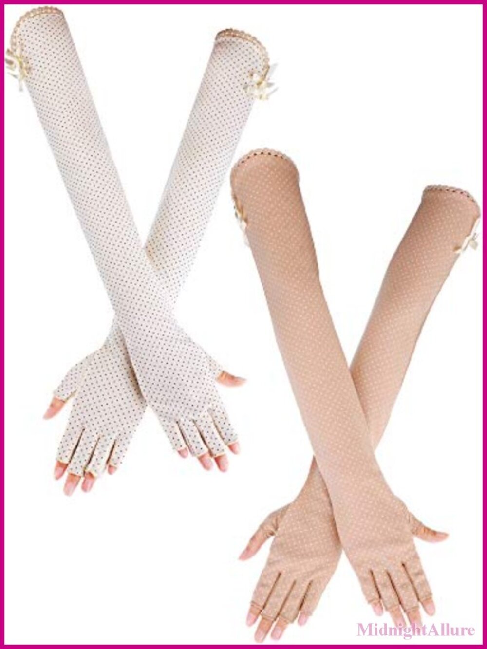 UV Protection Long Fingerless Sun Driving Gloves Breathable Touchscreen Lace